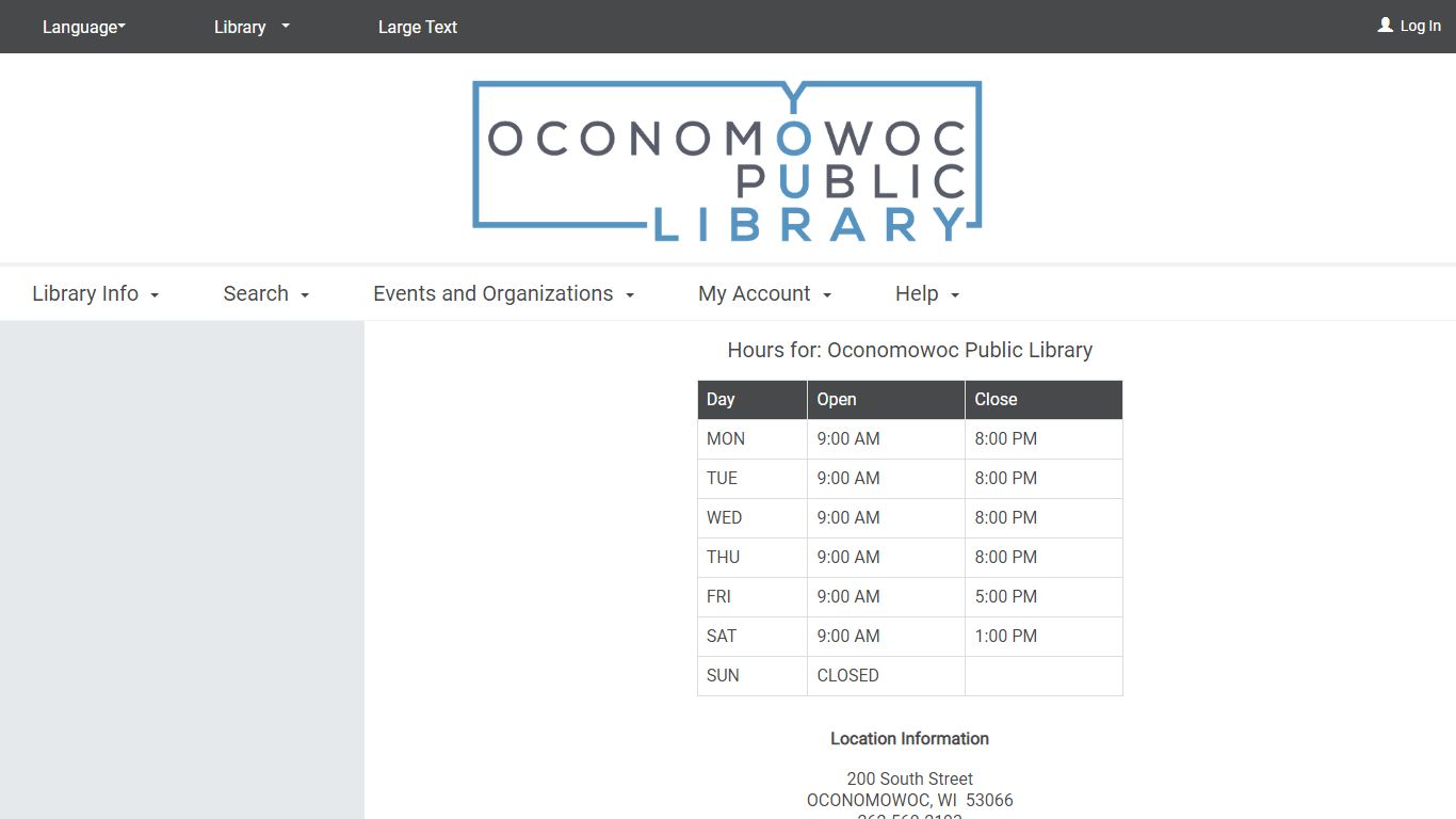 Oconomowoc Public Library - cafelibraries.org