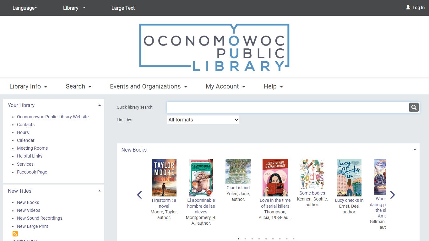 Oconomowoc Public Library - CAFE--All Libraries