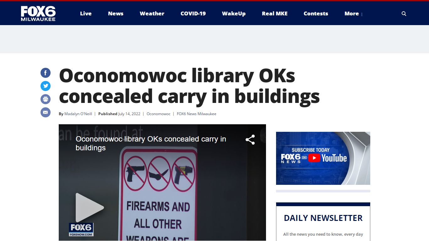 Oconomowoc library OKs concealed carry in buildings - WITI